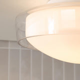Dar Dagon 3 Light Bathroom Ceiling Light Glass and Opal Glass IP44