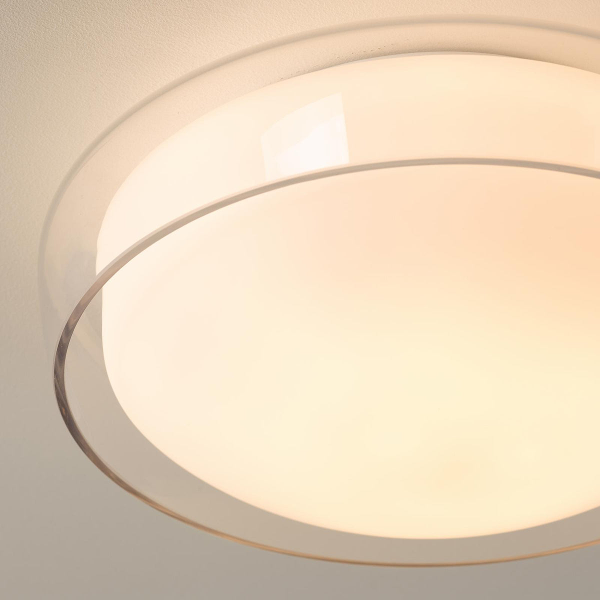 Dar Dagon 3 Light Bathroom Ceiling Light Glass and Opal Glass IP44