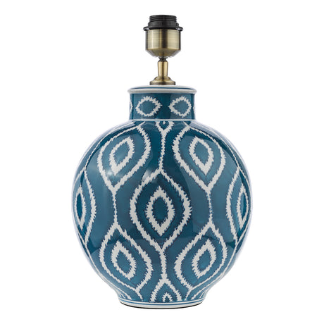 Dar Dakari Table Lamp Blue and Antique Brass Base Only