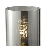 Dar Daylin Table Lamp Satin Black and Smoked Ribbed Glass