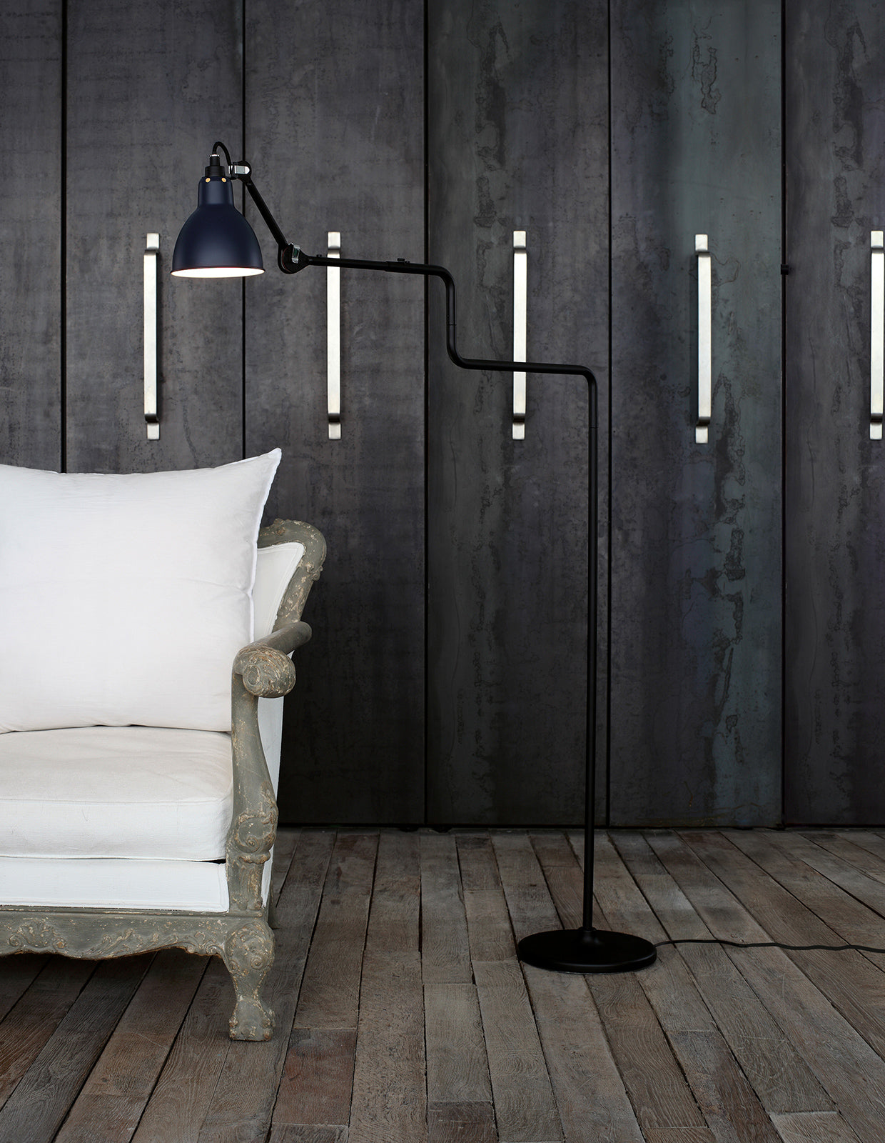 DCW Editions LAMPE GRAS N°411 Black Floor Lamp Round Shade – Amos