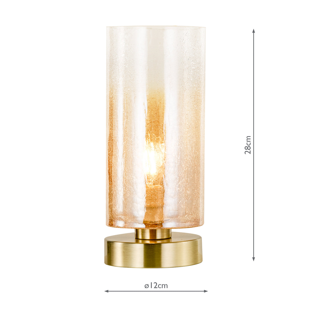 Dar Deena Table Lamp Amber Glass and Antique Brass