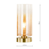 Dar Deena Table Lamp Amber Glass and Antique Brass