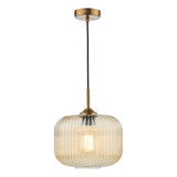 Dar Demarius Pendant Natural Brass and Amber Glass –  from Amos Lighting + Home