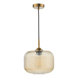 Dar Demarius Pendant Natural Brass and Amber Glass –  from Amos Lighting + Home