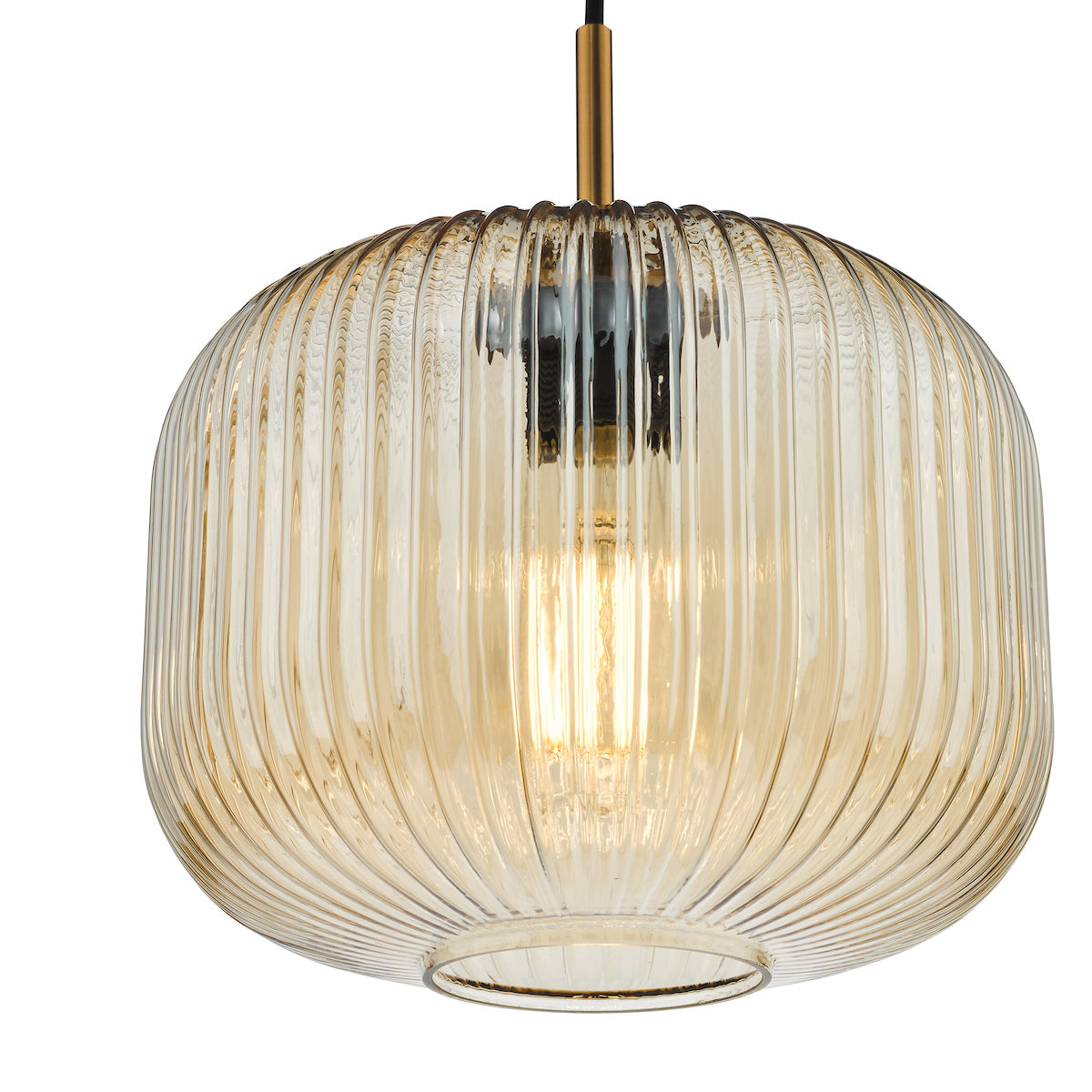 Dar Demarius Pendant Natural Brass and Amber Glass –  from Amos Lighting + Home