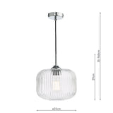 Dar Demarius Pendant Polished Chrome and Clear Glass –  from Amos Lighting + Home