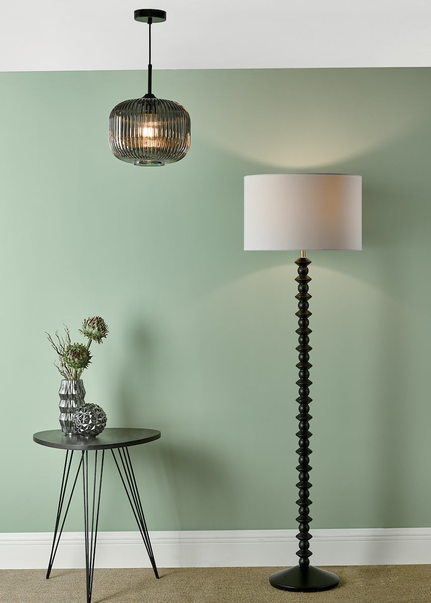 Dar Demarius Pendant Black and Smoked Glass –  from Amos Lighting + Home