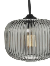 Dar Demarius Pendant Black and Smoked Glass –  from Amos Lighting + Home