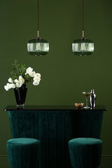 Dar Demarius 1 Light Pendant Green Glass Bronze Detail –  from Amos Lighting + Home