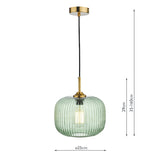 Dar Demarius 1 Light Pendant Green Glass Bronze Detail –  from Amos Lighting + Home