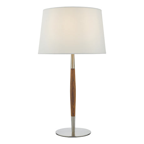 Dar Detroit Table Lamp Satin Nickel Walnut Detail Base Only –  from Amos Lighting + Home