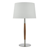 Dar Detroit Table Lamp Satin Nickel Walnut Detail Base Only –  from Amos Lighting + Home