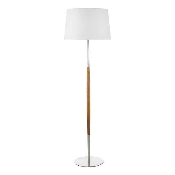 Dar Detroit Floor Lamp Satin Nickel Walnut Detail Base Only –  from Amos Lighting + Home