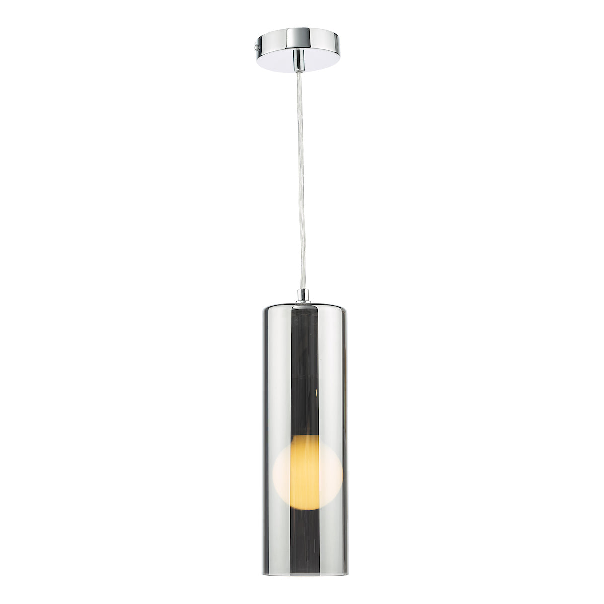 Dar Diaz Pendant Smoked Glass and Polished Chrome –  from Amos Lighting + Home