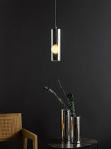 Dar Diaz Pendant Smoked Glass and Polished Chrome –  from Amos Lighting + Home