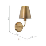 Dar Dijon Wall Light Antique Bronze With Bronze Metal Shade