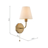 Dar Dijon Wall Light Antique Bronze With Linen Hardback Shade