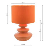 Dar Discus Ceramic Table Lamp Orange With Shade –  from Amos Lighting + Home