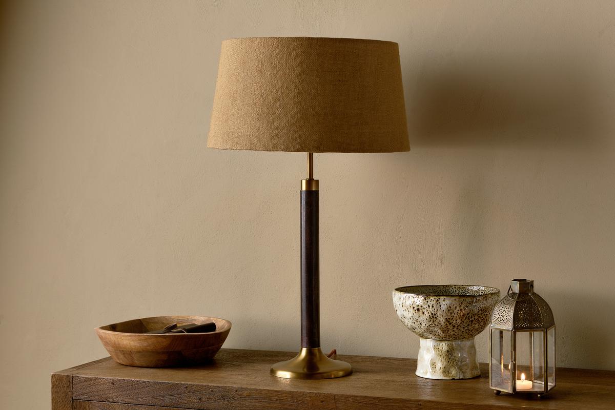 Nkuku Digha Wood & Metal Table Lamp