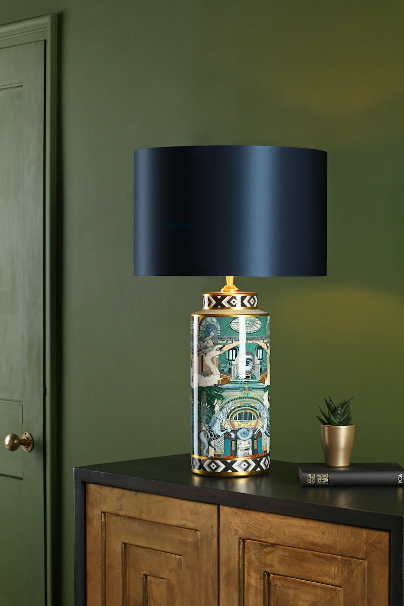 Dar Gold Collection Teisha Table Lamp Green/Gold Animal Motif Base –  from Amos Lighting + Home