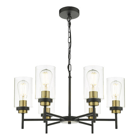 Dar Abel 6lt Pendant Black & Gold –  from Amos Lighting + Home