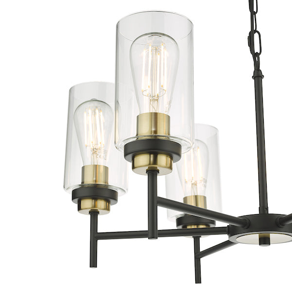 Dar Abel 6lt Pendant Black & Gold –  from Amos Lighting + Home