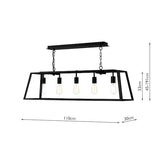 Dar Academy 5 Light Bar Pendant Black –  from Amos Lighting + Home