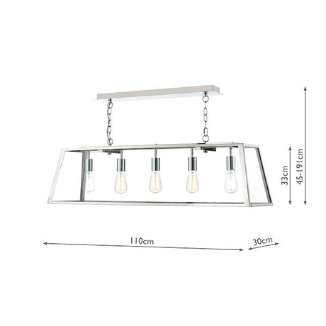 Dar Academy 5 Light Bar Pendant Stainless Steel –  from Amos Lighting + Home