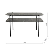 Dar Agnesa 2 Tier Console Table Dark Marble Effect and Matt Black –  from Amos Lighting + Home