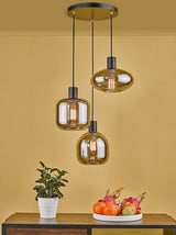 Dar Aiden 3lt Cluster Pendant Black with Smoked Glass –  from Amos Lighting + Home