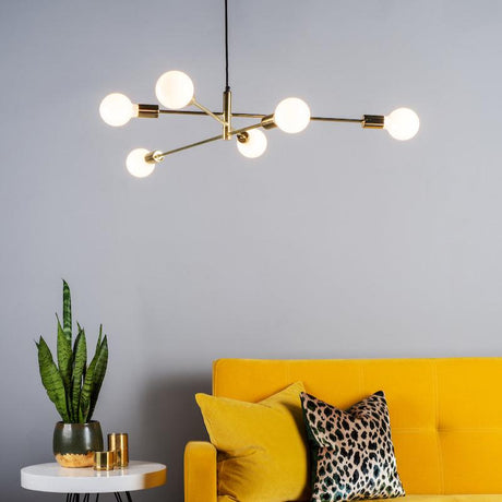 Dar Alana 6 Light Gold Pendant Chandelier –  from Amos Lighting + Home