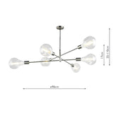 Dar Alana 6 Light Satin Chrome Pendant –  from Amos Lighting + Home