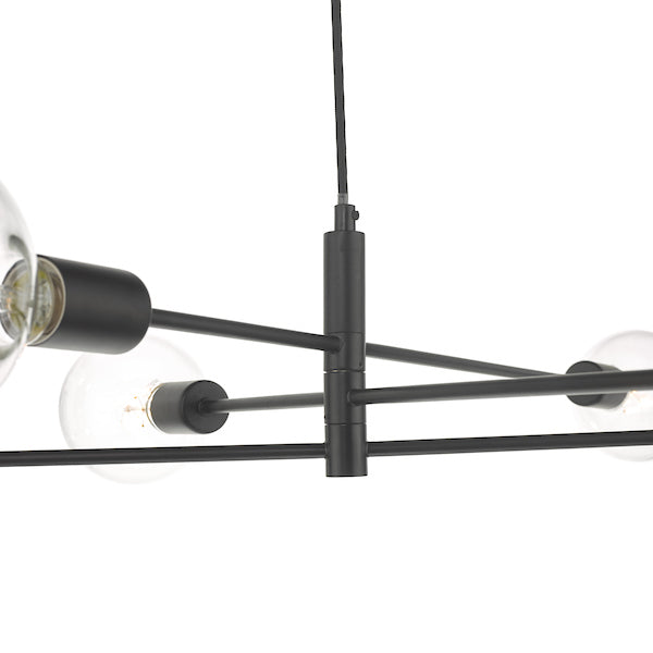 Dar Alana Pendant Chandelier 6 Light Matt Black –  from Amos Lighting + Home