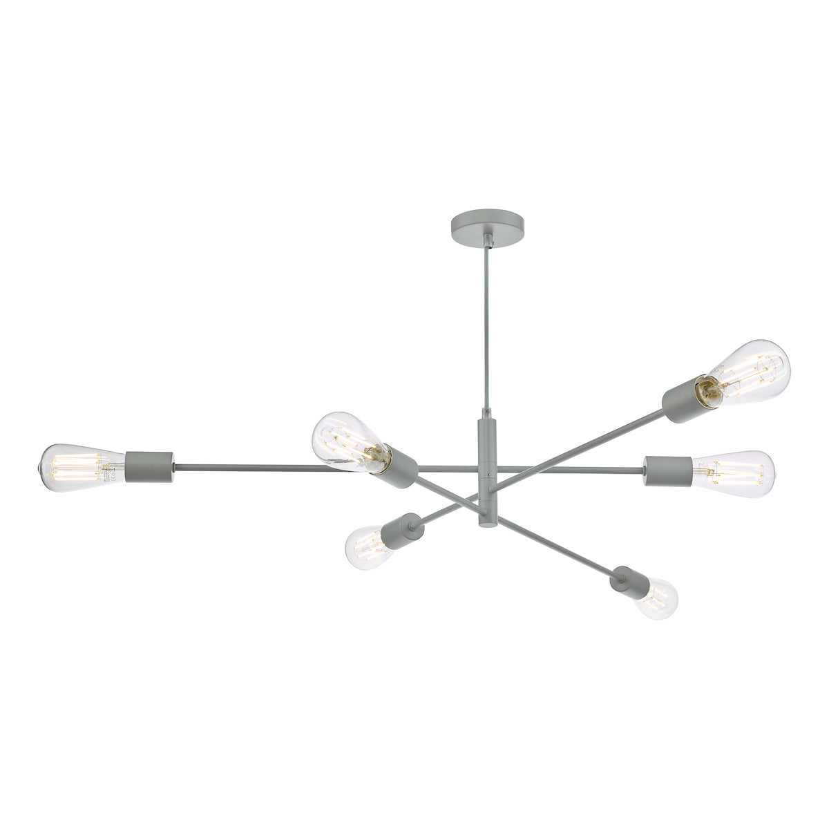 Dar Alana Pendant Chandelier 6 Light Matt Grey –  from Amos Lighting + Home