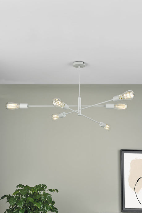 Dar Alana Pendant Chandelier 6 Light Matt Grey –  from Amos Lighting + Home