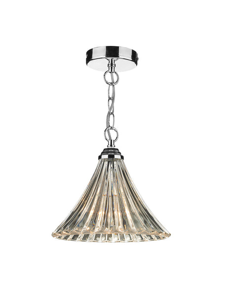 Dar Ardeche Small Fluted Glass Pendant Polished Chrome –  from Amos Lighting + Home