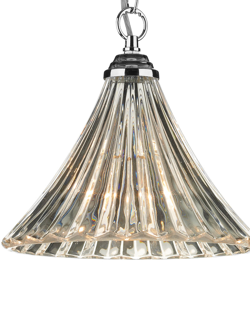 Dar Ardeche Small Fluted Glass Pendant Polished Chrome –  from Amos Lighting + Home