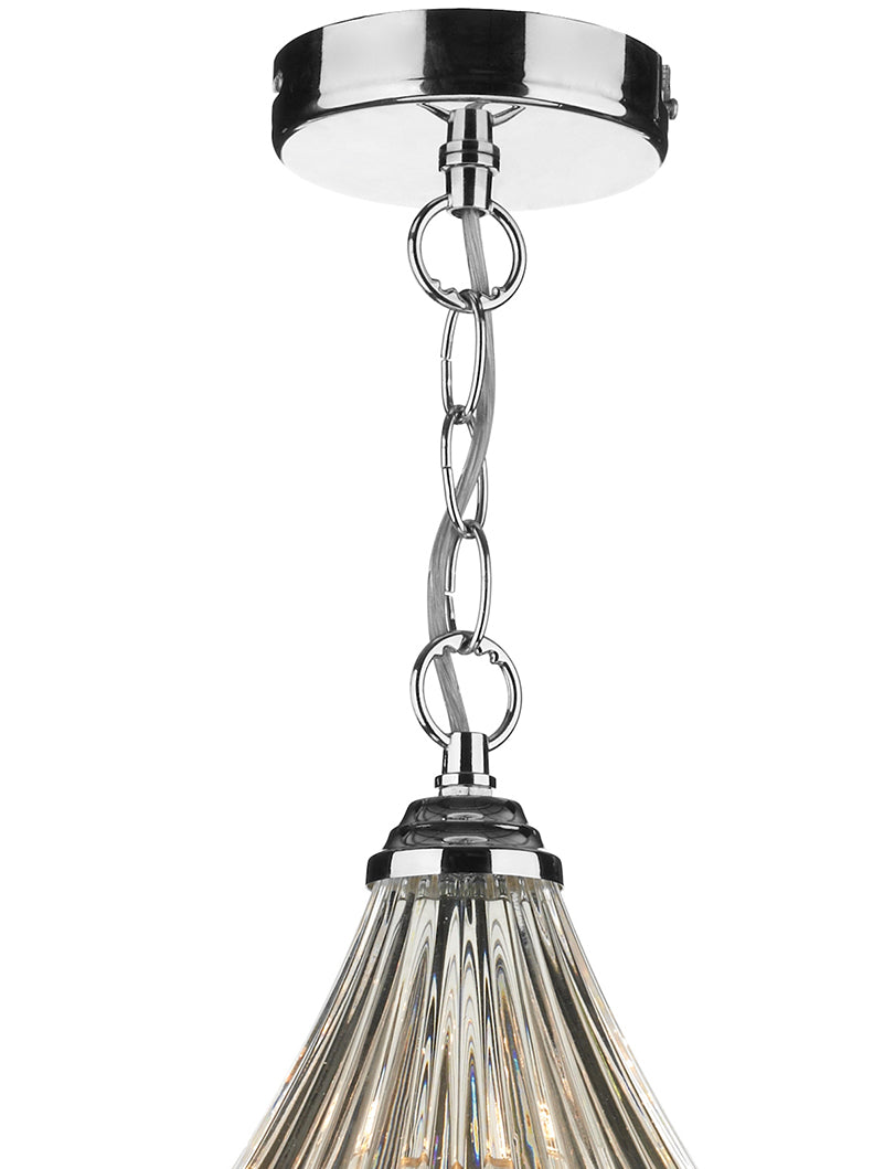 Dar Ardeche Small Fluted Glass Pendant Polished Chrome –  from Amos Lighting + Home