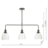 Dar Arvin 3 Light Bar Pendant Antique Chrome –  from Amos Lighting + Home