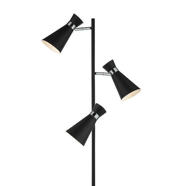 Dar Ashworth Floor Lamp Black Polished Chrome Amos Lighting Home
