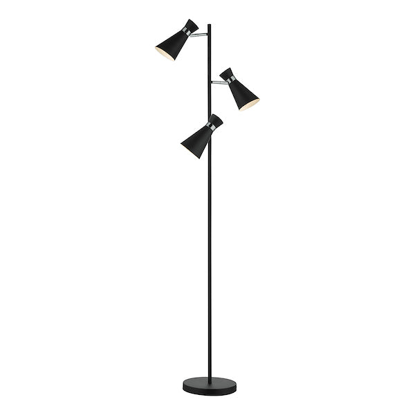 Dar Ashworth Floor Lamp Black & Polished Chrome –  from Amos Lighting + Home