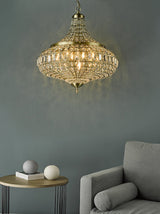 Dar Asmara 6 Light Pendant Antique Brass Crystal