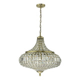 Dar Asmara 6 Light Pendant Antique Brass Crystal –  from Amos Lighting + Home