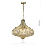 Dar Asmara 6 Light Pendant Antique Brass Crystal –  from Amos Lighting + Home