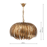 Dar Atticus 5 Light Pendant Chandelier Gold –  from Amos Lighting + Home