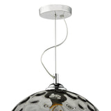 Dar Aulax Pendant Silver Smoked Glass with Dimple Effect –  from Amos Lighting + Home