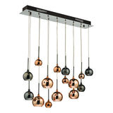 Dar Aurelia 15lt Bar Pendant Black Chrome & Copper/Bronze Glass –  from Amos Lighting + Home