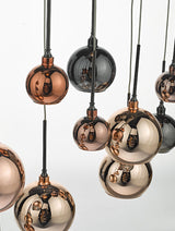 Dar Aurelia 15lt Bar Pendant Black Chrome & Copper/Bronze Glass –  from Amos Lighting + Home