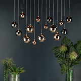 Dar Aurelia 15lt Bar Pendant Black Chrome & Copper/Bronze Glass –  from Amos Lighting + Home